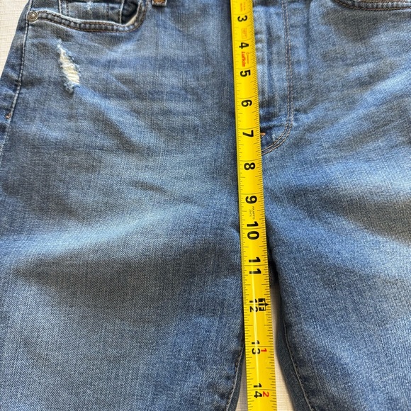 7 For All Mankind HIGH WAIST ANKLE SKINNY Blue Distressed Ankle Jeans SZ 27 - Picture 10 of 11